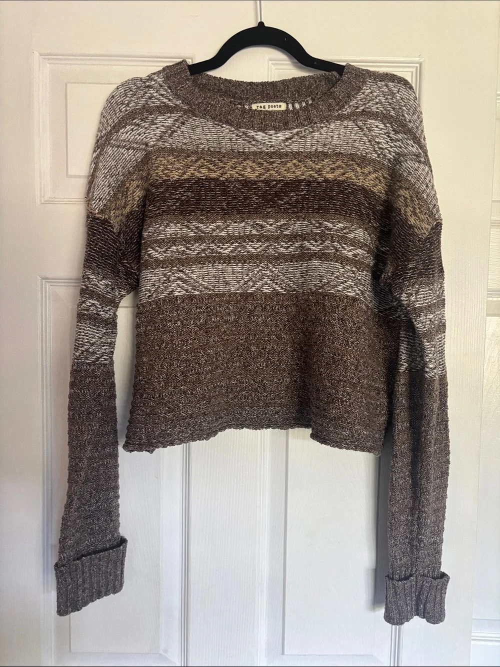 Brown Stripe Knit Sweater